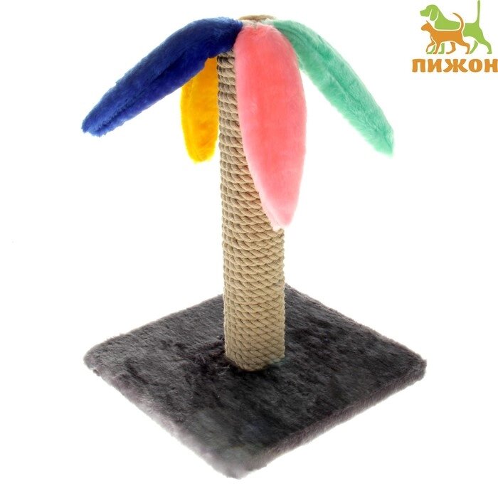 Когтеточка "Пальма", искусственный мех, 31 х 31 х 45 см,  микс цветов от компании Интернет - магазин Flap - фото 1