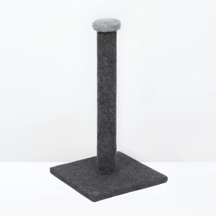 Когтеточка-столбик "Комфорт", ковролин, 30 х 30 х 50 см, серая от компании Интернет - магазин Flap - фото 1