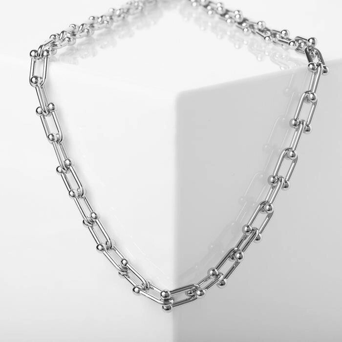 Колье «Цепь» фьюче, цвет серебро, L=52 см от компании Интернет - магазин Flap - фото 1