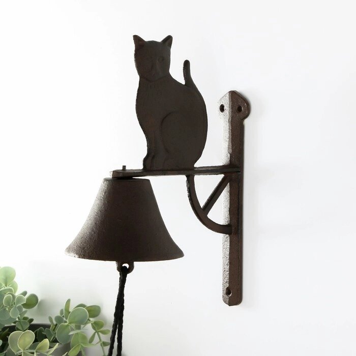Колокол сувенирный чугун "Котик" 18х10х25 см от компании Интернет - магазин Flap - фото 1