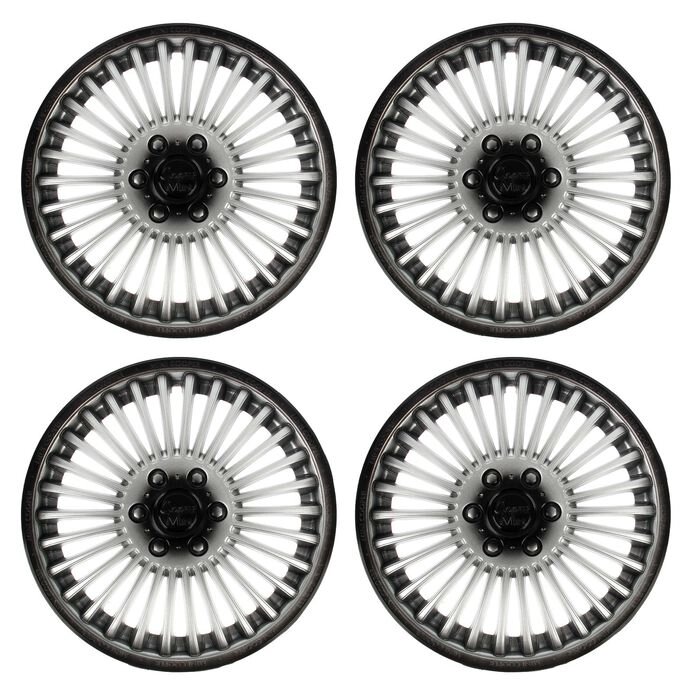 Колпаки колесные R13 "МИНИ-КУПЕР", серебристо-черный, набор 4 шт от компании Интернет - магазин Flap - фото 1