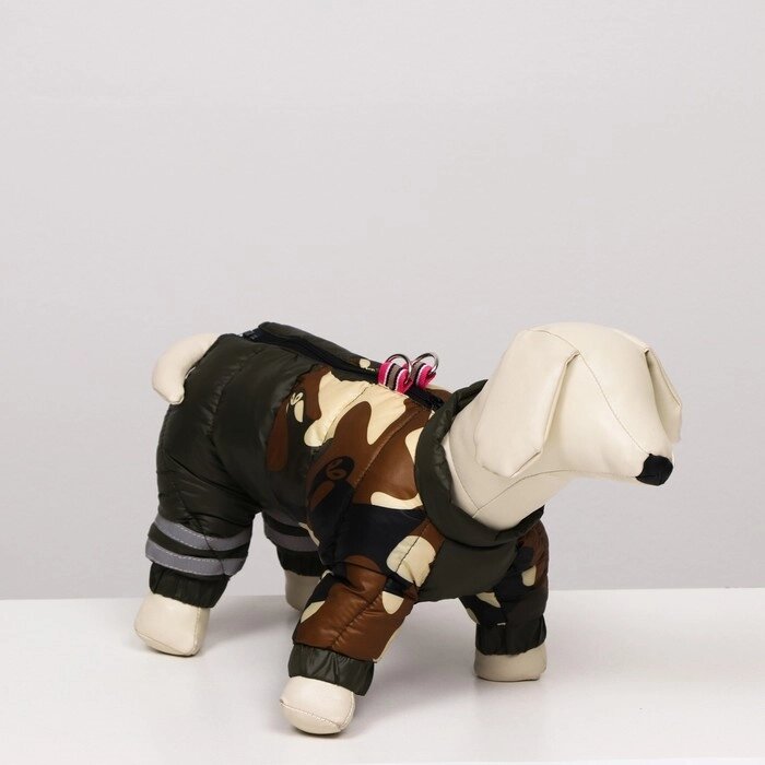 Комбинезон для собак "Камуфляж", размер 8 (ДС 23, ОГ 30, ОШ 22 см), тёмно-зелёный от компании Интернет - магазин Flap - фото 1