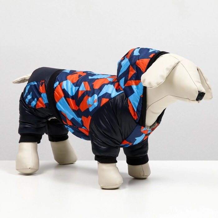Комбинезон для собак на меховом подкладе с капюшоном, размер XXL (ДС 40, ОШ 42, ОГ 54 см) от компании Интернет - магазин Flap - фото 1