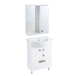 Комплект мебели для ванной комнаты "Этно 60/3"тумба с раковиной + зеркало-шкаф