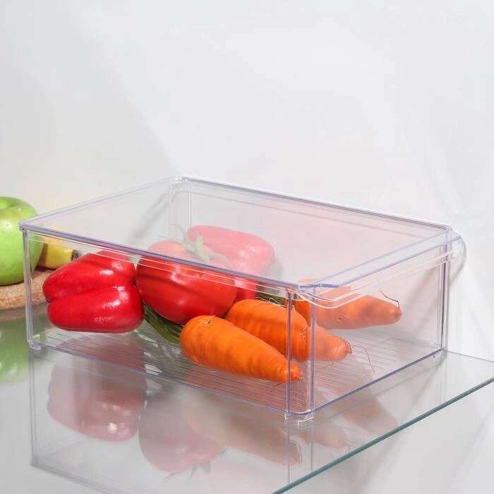 Контейнер для холодильника с крышкой IDEA, 203010 см, цвет прозрачный от компании Интернет - магазин Flap - фото 1