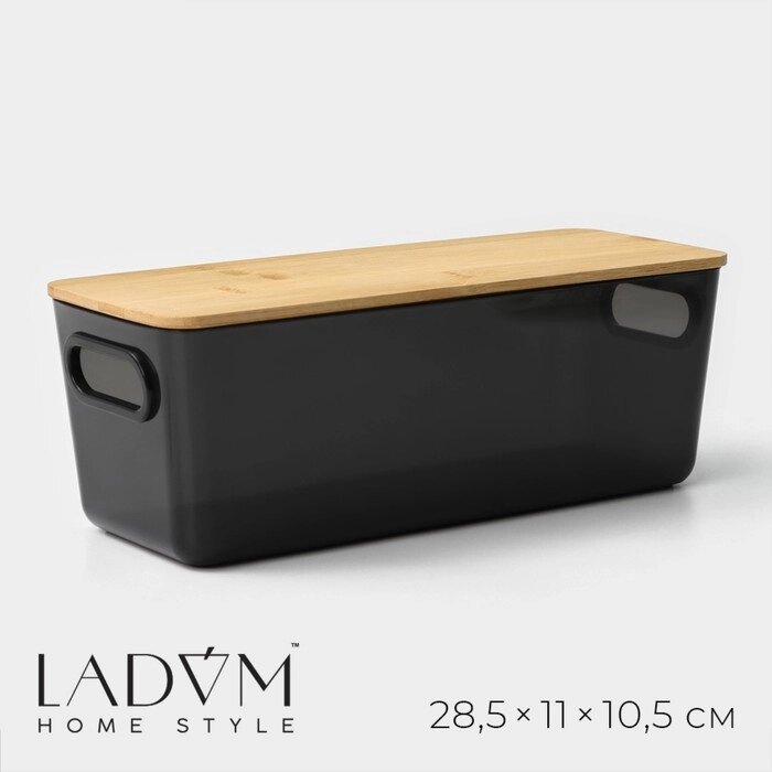Контейнер для хранения с крышкой LaDоm «Лаконичность», 28,51110,5 см, цвет чёрный от компании Интернет - магазин Flap - фото 1