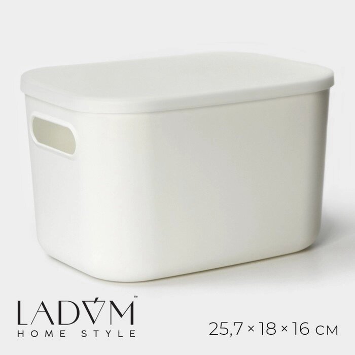 Контейнер для хранения с крышкой LaDоm «Лёгкость», 25,71816 см, цвет белый от компании Интернет - магазин Flap - фото 1