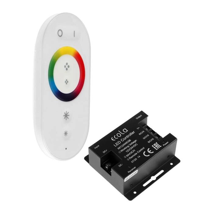 Контроллер Ecola для RGB ленты, 12 – 24 В, 24 А, пульт ДУ, белый от компании Интернет - магазин Flap - фото 1