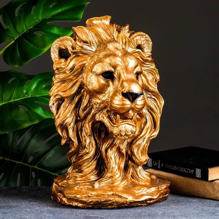 Копилка "Голова льва малая" бронза, 16х25х38см от компании Интернет - магазин Flap - фото 1