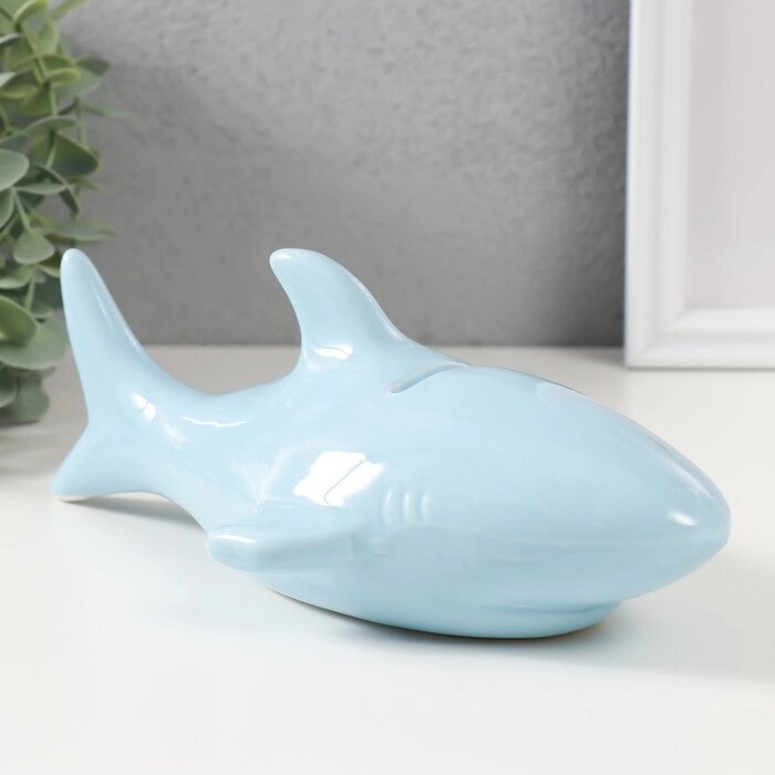 Копилка керамика "Голубая акула" 24,5х12,5х11 см от компании Интернет - магазин Flap - фото 1