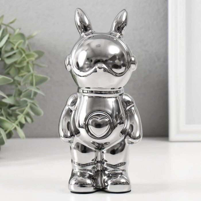Копилка керамика "Кролик" серебро 6х8,5х18 см от компании Интернет - магазин Flap - фото 1