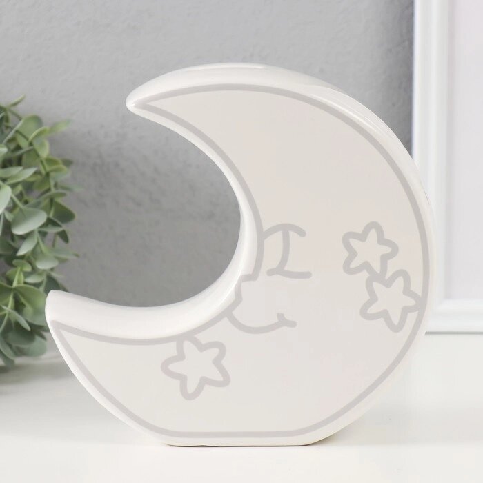Копилка керамика "Месяц со звёздами" белый 20х5,5х19,8 см от компании Интернет - магазин Flap - фото 1