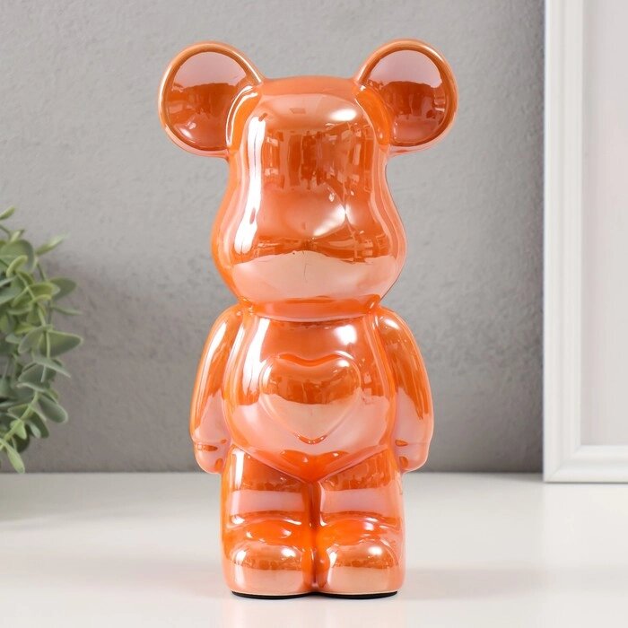 Копилка керамика "Мишка" оранжевый хамелеон 9,5х14х25 см от компании Интернет - магазин Flap - фото 1