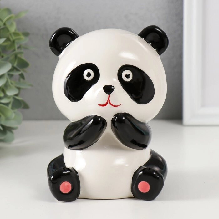 Копилка керамика "Удивлённая панда" 11,4х10,5х13,8 см от компании Интернет - магазин Flap - фото 1