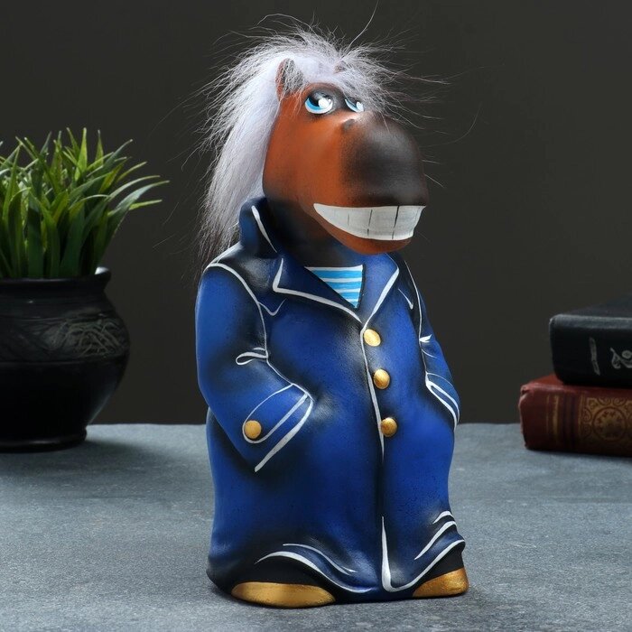Копилка "Конь в пальто" 10х11х22см, синий от компании Интернет - магазин Flap - фото 1