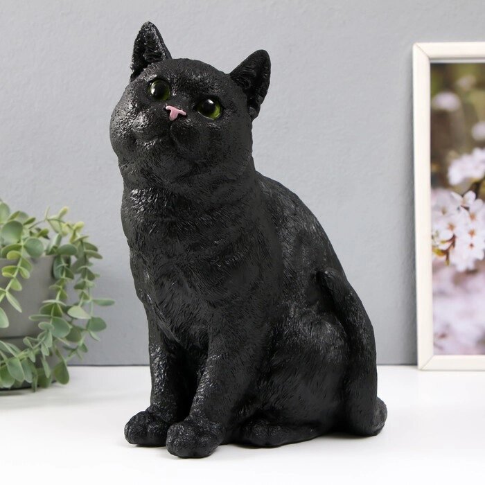 Копилка  "Кошка Черная окраска" высота 31,5 см, ширина 16 см, длина 24 см. от компании Интернет - магазин Flap - фото 1