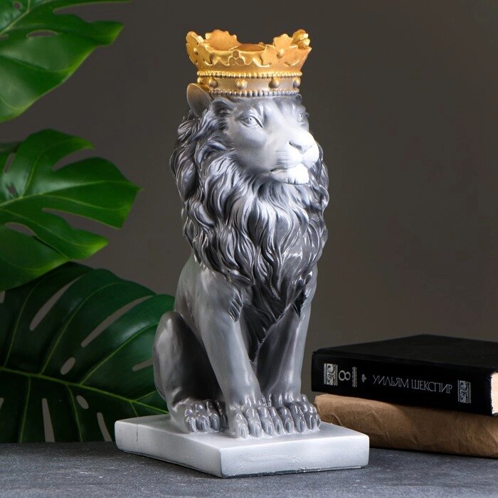 Копилка "Лев с короной" серый камень, 35см от компании Интернет - магазин Flap - фото 1