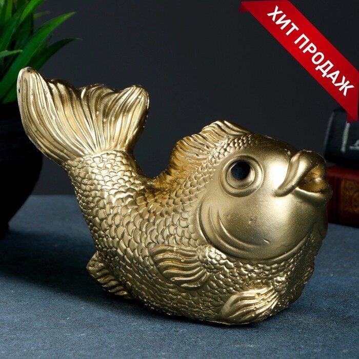 Копилка "Рыбка" золотая, 20х12х15см от компании Интернет - магазин Flap - фото 1
