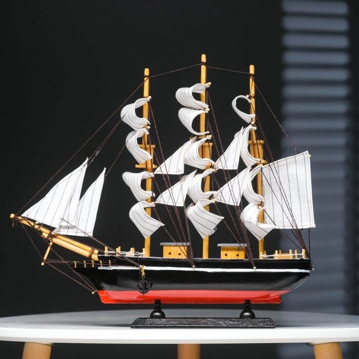 Корабль "Ла Фудр" трехмачтовый с белыми парусами, 40*5,5*33см от компании Интернет - магазин Flap - фото 1