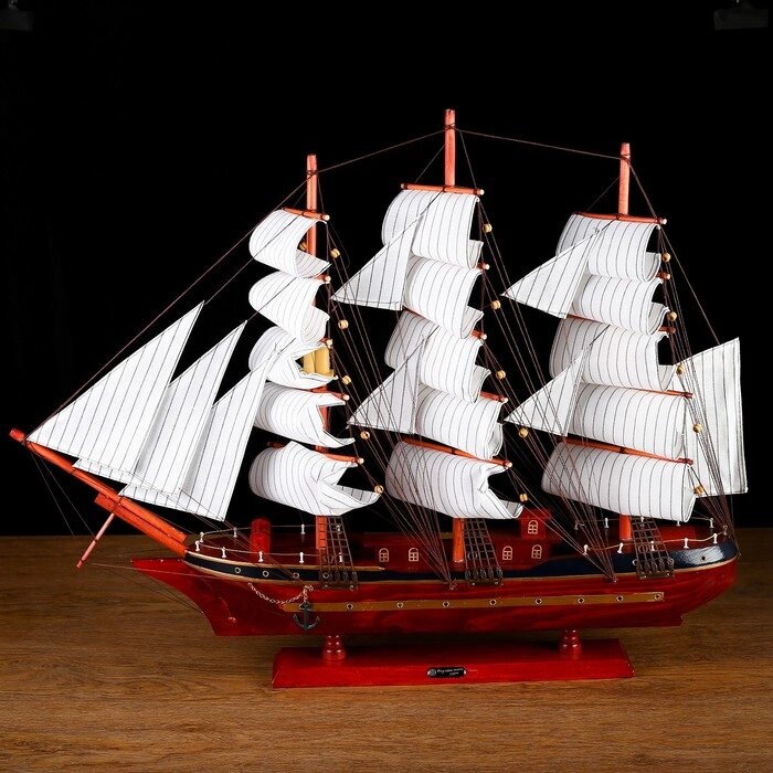Корабль сувенирный большой «Гайрет», борта красное дерево, паруса белые, 821362 см от компании Интернет - магазин Flap - фото 1