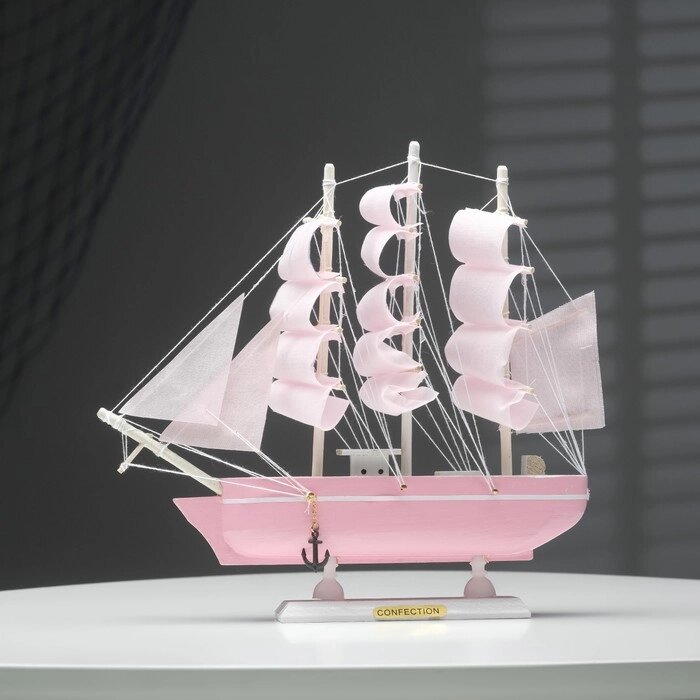 Корабль сувенирный средний "Розовое облако" 24*5*23см от компании Интернет - магазин Flap - фото 1
