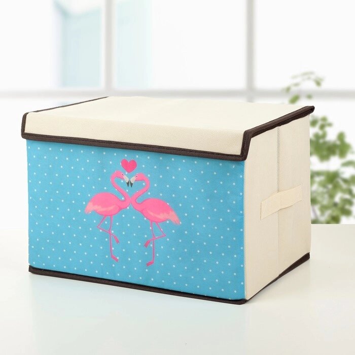 Короб стеллажный для хранения с крышкой «Фламинго», 392525 см, цвет бежевый от компании Интернет - магазин Flap - фото 1