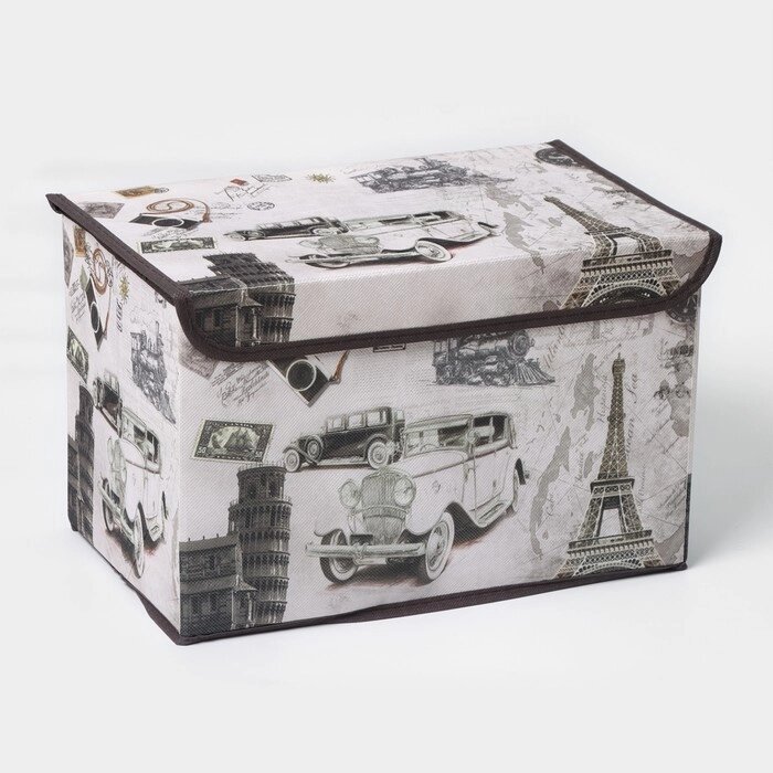Короб стеллажный для хранения с крышкой «Страны», 382525 см, дизайн МИКС от компании Интернет - магазин Flap - фото 1