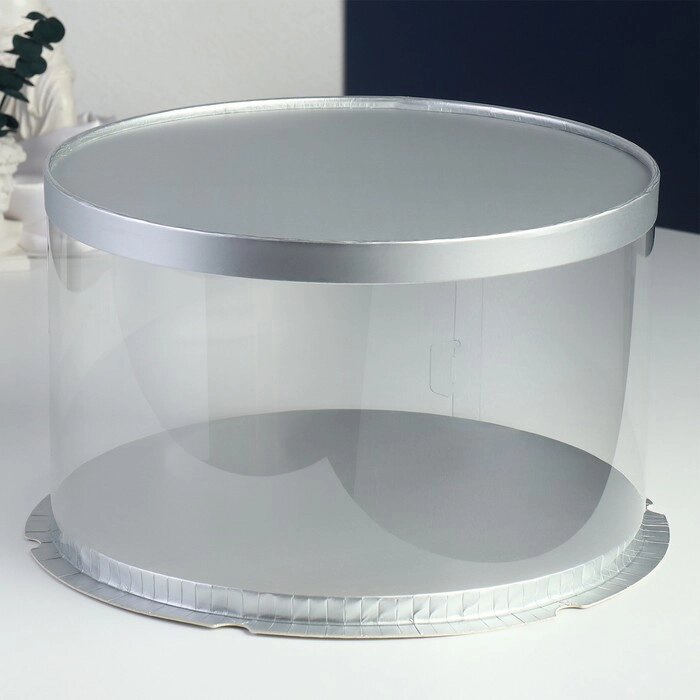 Коробка под торт, кондитерская упаковка, «Серебро», 30 х 30 х 18 см от компании Интернет - магазин Flap - фото 1