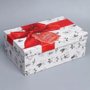 Коробка подарочная «Ретро почта», 32,5 х 20 х 12,5 см, Новый год