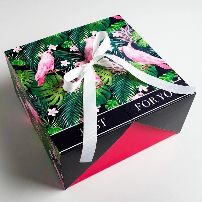 Коробка подарочная, упаковка, «Тропики», 29,5 х 29,5 х 14,5 см от компании Интернет - магазин Flap - фото 1