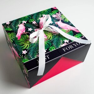 Коробка подарочная, упаковка, «Тропики», 29,5 х 29,5 х 14,5 см