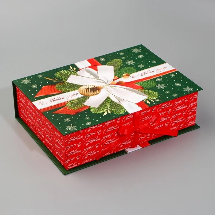 Коробка‒книга «С Новым годом», бант, 27 х 19.5 х 8 см от компании Интернет - магазин Flap - фото 1