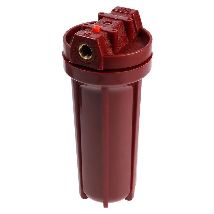 Корпус для фильтра "Аквабрайт" АБФ-ГОР-12, 1/2", для горячей воды, ключ и крепеж, красный от компании Интернет - магазин Flap - фото 1