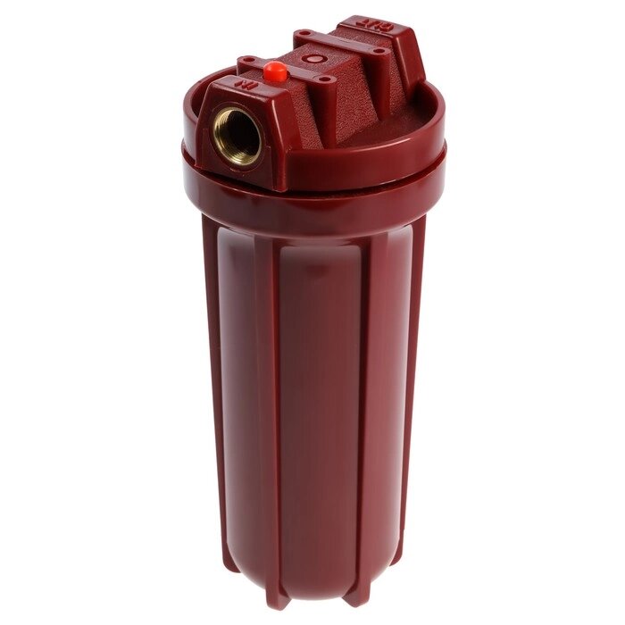 Корпус для фильтра "Аквабрайт" АБФ-ГОР-34, 3/4", для горячей воды, ключ и крепеж, красный от компании Интернет - магазин Flap - фото 1