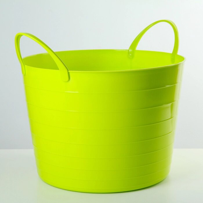 Корзина для белья мягкая, 17 л, 333324,5 см, цвет ярко-зелёный от компании Интернет - магазин Flap - фото 1