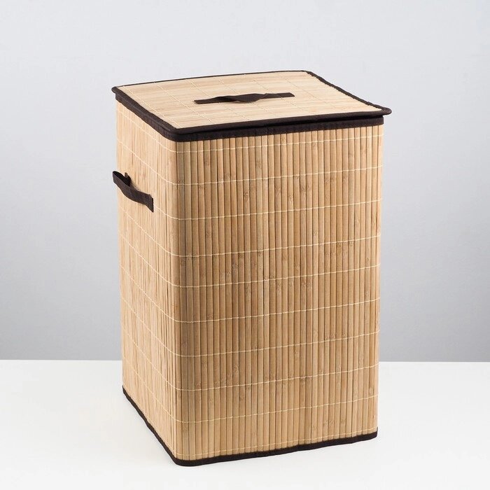 Корзина для белья складная, 36х36х56 см, бамбук от компании Интернет - магазин Flap - фото 1