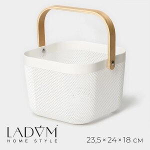 Корзина для хранения LaDоm «Скандинавия», 23,52418см, цвет белый
