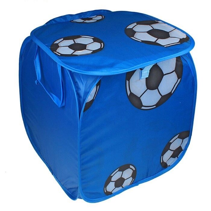 Корзина для игрушек «Футбол» с ручками и крышкой, цвет синий от компании Интернет - магазин Flap - фото 1