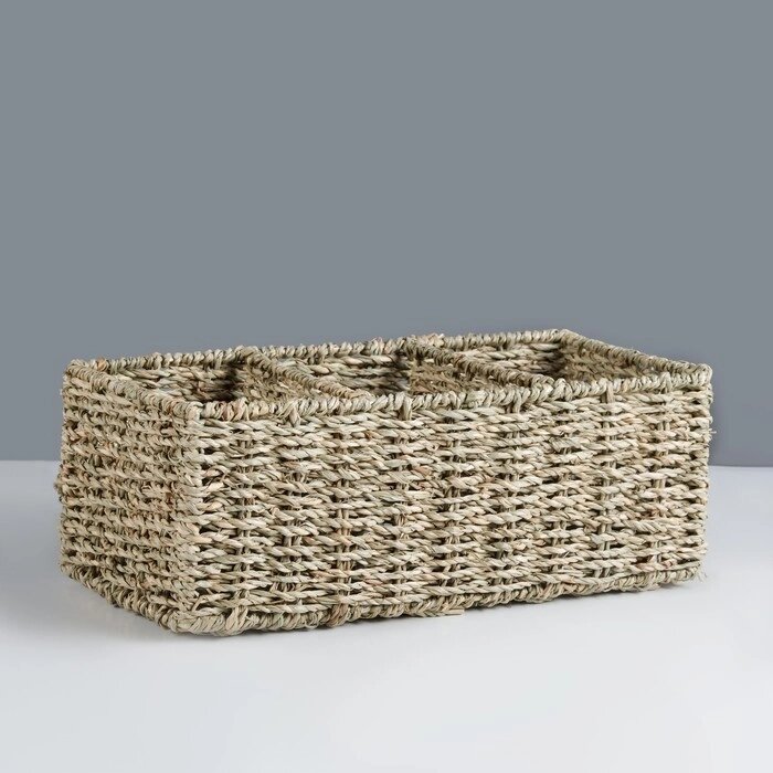 Корзина плетеная, 3 секции, 30х15х12 см, водоросли от компании Интернет - магазин Flap - фото 1