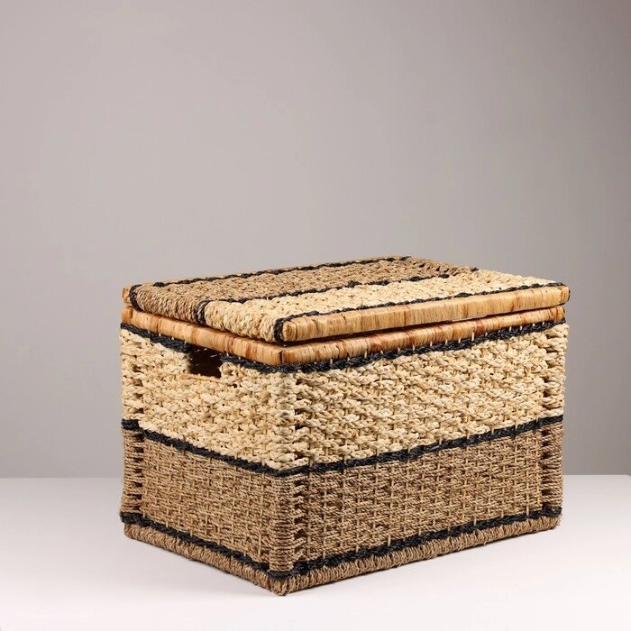 Корзина плетеная, 60х40х40 см, водоросли, кукурузный лист от компании Интернет - магазин Flap - фото 1