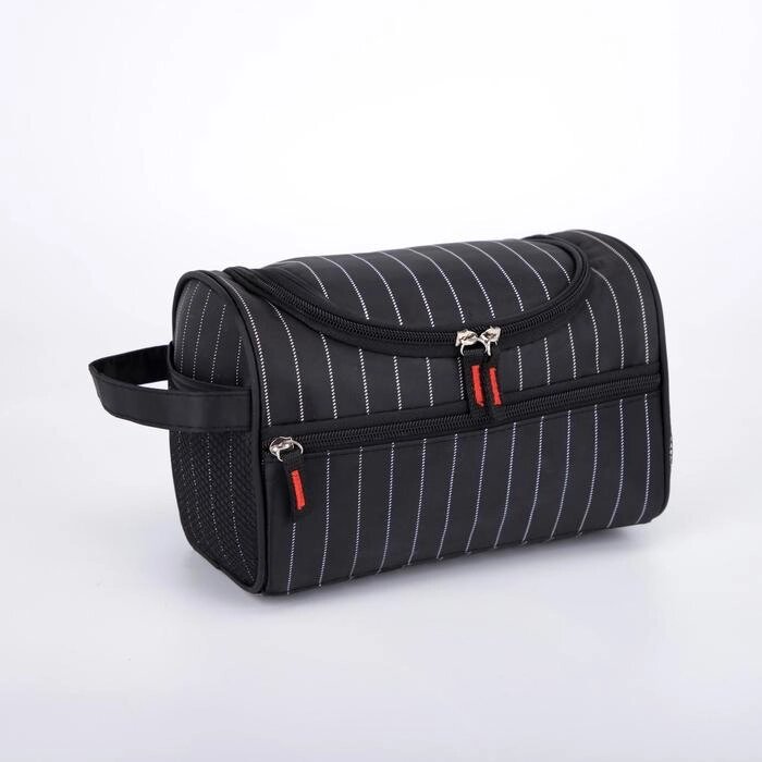 Косметичка на молнии, наружный карман, цвет чёрный от компании Интернет - магазин Flap - фото 1