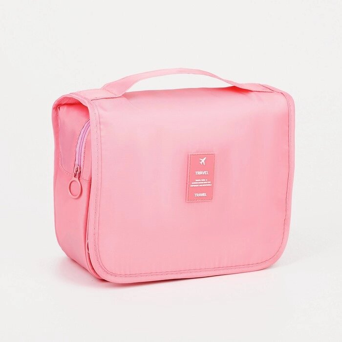 Косметичка-несессер на липучках, с крючком, цвет розовый от компании Интернет - магазин Flap - фото 1
