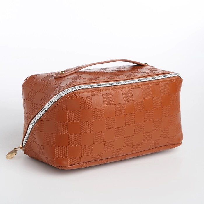 Косметичка-сумка на молнии, цвет коричневый от компании Интернет - магазин Flap - фото 1
