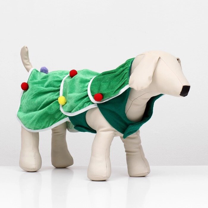 Костюм для животных "Ёлочка", размер L (ДС 43, ОГ 50 см), зелёный от компании Интернет - магазин Flap - фото 1