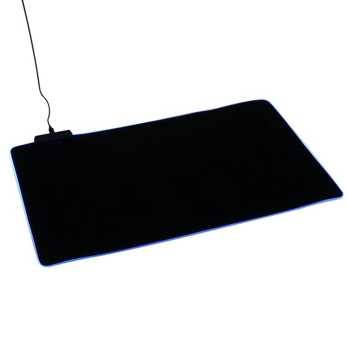 Коврик для мыши, 60х35х0.3 см, с подсветкой RGB, USB, черный от компании Интернет - магазин Flap - фото 1
