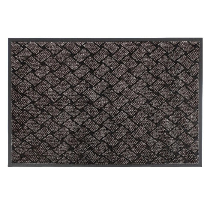 Коврик придверный влаговпитывающий «Крафт», 6090 см, цвет коричневый от компании Интернет - магазин Flap - фото 1