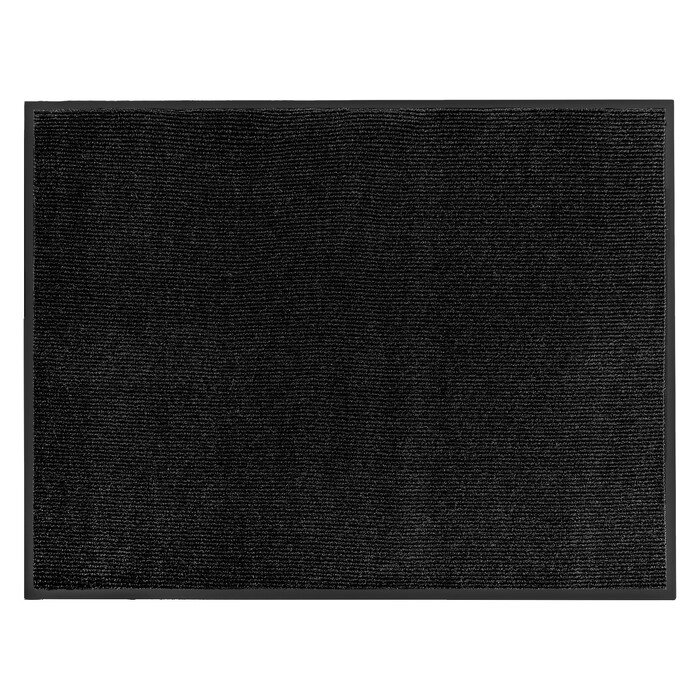 Коврик придверный влаговпитывающий, ребристый, «Комфорт», 90120 см, цвет чёрный от компании Интернет - магазин Flap - фото 1