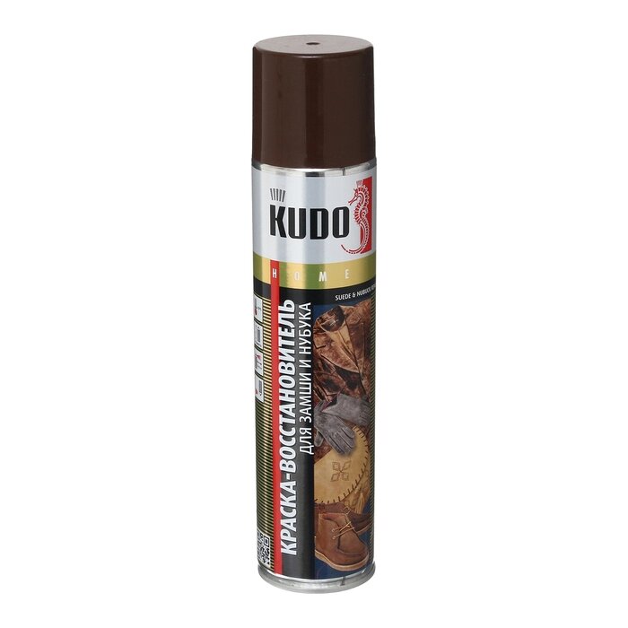Краска для замши и нубука KUDO, коричневая, аэрозоль, 400 мл KU-5252 от компании Интернет - магазин Flap - фото 1