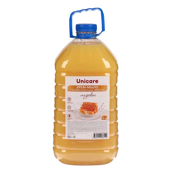 Крем-мыло UNICARE «Медовое», антибактериальное, ПЭТ, жидкое 5 л от компании Интернет - магазин Flap - фото 1