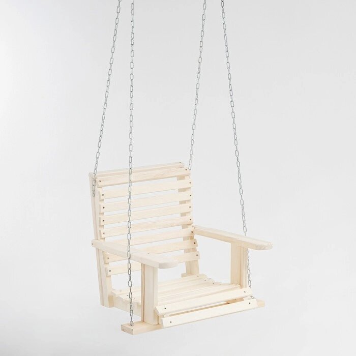 Кресло большое подвесное на цепи, деревянное, сиденье 5065см от компании Интернет - магазин Flap - фото 1